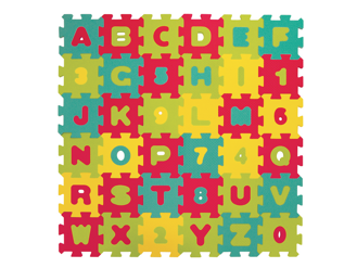 Ludi Puzzle penové 90x90cm písmená a čísla