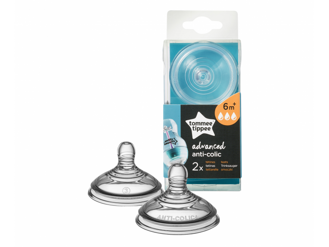 Tommee Tippee Náhradný cumlík C2N ANTI-COLIC, rýchly prietok 6 +, 2ks.