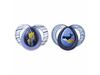 Tommee Tippee Cumlík CTN silikón Night 2ks 6-18m