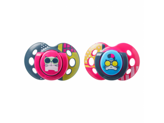 Tommee Tippee Cumlík C2N silikón Fun Girl 2ks 18-36m