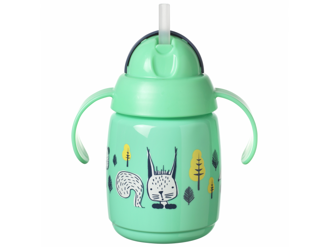 Tommee Tippee Netečúci hrnček Superstar so slamkou 300ml 6m+ Green
