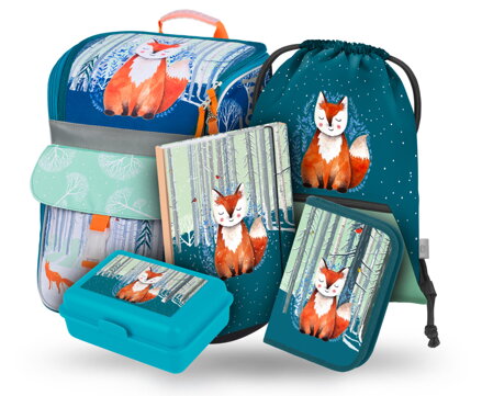 BAAGL SET 5 Zippy Liška: aktovka, penál, sáček, desky, box