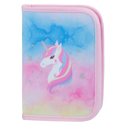 BAAGL Školský peračník klasik dve chlopne Rainbow Unicorn