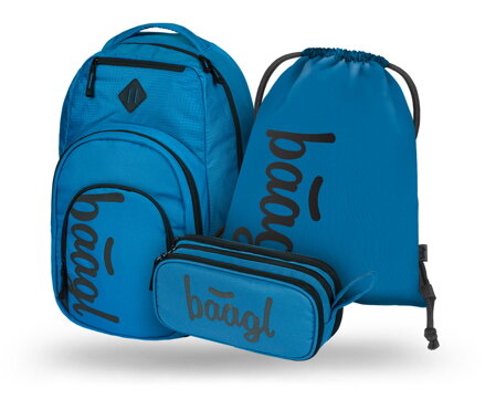 BAAGL SADA 3 Coolmate Ocean Blue: batoh, peračník, vrecko