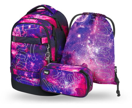 BAAGL SADA 3 Skate Max Galaxy: batoh, peračník, vrecko