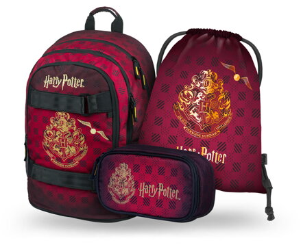 BAAGL SADA 3 Skate Harry Potter Rokfort vínový