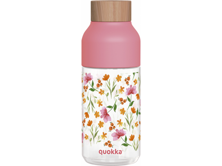 Quokka Plastová fľaša Ice Pink Flowers 570 ml