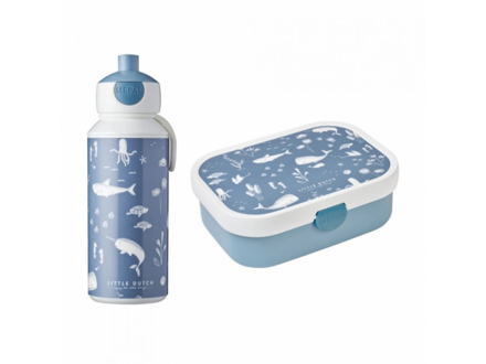 Little Dutch Desiatový set (fľaša+box) Ocean Blue