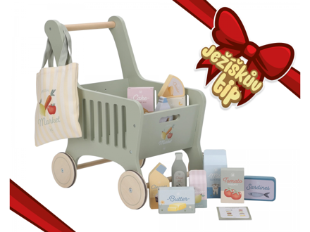 Little Dutch Nákupný vozík s doplnkami drevený Little Dutch Nákupný vozík s doplnkami drevený