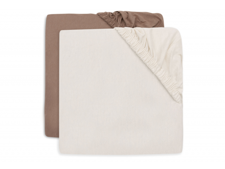 Jollein Napínacia plachta 40/50 x 80/90 cm 2 ks Milky Coffee/Ivory