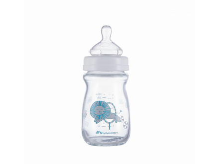 Bebeconfort Dojčenská fľaša Emotion Glass 130ml 0-6m White