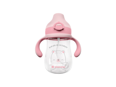 KikkaBoo Hrnček so silikónovým náustkom 300ml 6m+ Bear with me Pink