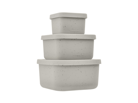 KikkaBoo Sada boxů na svačinu 3 ks Platinum Silicone Sand