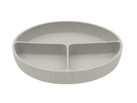 KikkaBoo Talíř dělený s přísavkou Platinum Silicone Sand