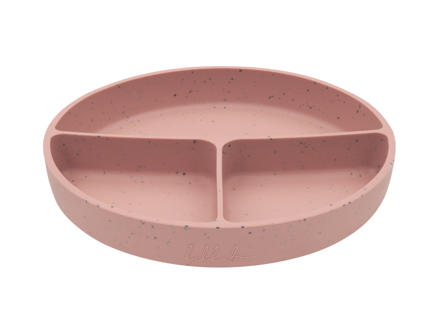 KikkaBoo Talíř dělený s přísavkou Platinum Silicone Blush