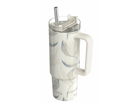 Quokka Nerezový termohrnček so slamkou Stream Cotton 950 ml