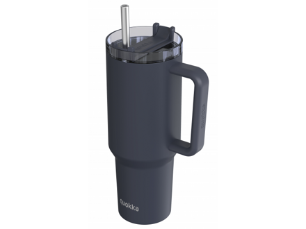 Quokka Nerezový termohrnček so slamkou Stream Black 1200 ml