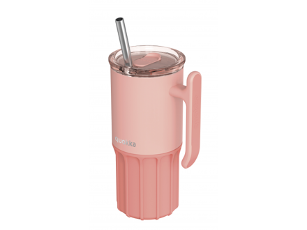 Quokka Nerezový termohrnček so slamkou Umi Peachy Pink 720 ml
