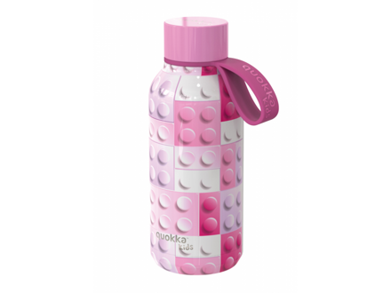 Quokka Nerezová termofľaša Solid Kids s pútkom Pink Bricks 330 ml