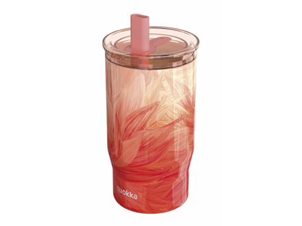 Quokka Nerezový termohrnček so slamkou Mist Peach Petals 720 ml
