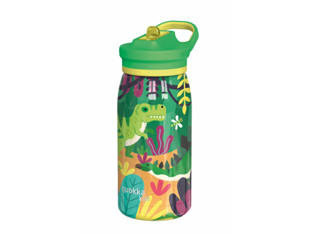 Quokka Nerezová termofľaša s náustkom Pop Kids Dinosaurus Jungle 445 ml