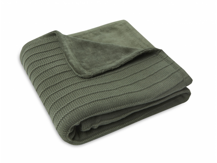 Jollein Deka pletená/ fleece 75x100 cm Pure Knit Leaf Green