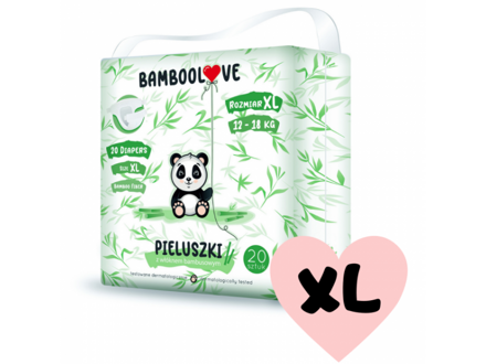 Bamboolove Plienky jednorazové bambus veľ. XL 12-18 kg 20 ks