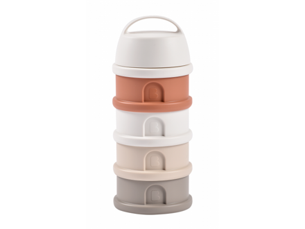 Beaba Súprava téglikov na sušené mlieko / desiatu Cotton White / Terracotta
