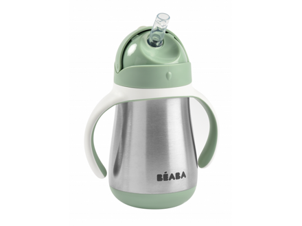 Beaba Hrnček termoizolačný so slamkou nerez 250ml Sage Green