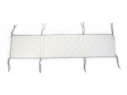 Childhome Mantinel do postieľky 35x170cm Jersey Gold Dots