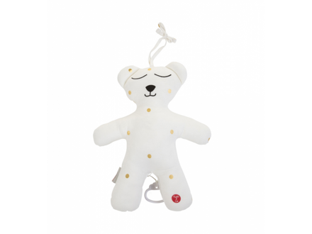 Childhome Medvedík s hudobným boxom Jersey Gold Dots