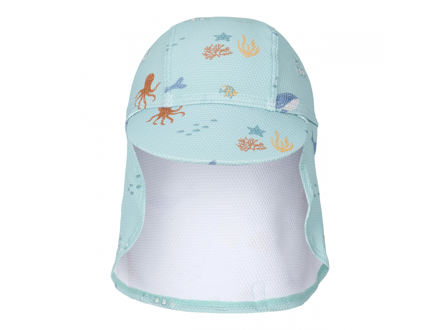 Little Dutch Plážová šiltovka s ochranou krku Ocean Friends veľ. 1