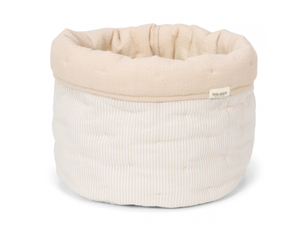 Little Dutch Košík textilný malý Pure Soft Beige Stripe