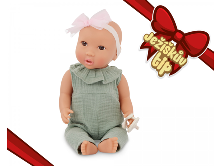 LullaBaby Bábika 35 cm v overale s čelenkou LullaBaby Bábika 35 cm v overale s čelenkou