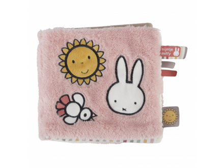 Little Dutch Textilná knižka s aktivitami králiček Miffy Fluffy Pink