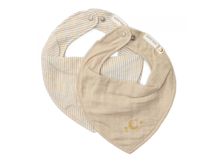 Little Dutch Podbradník bandana 2 ks Pure Soft Beige Little Dutch Podbradník bandana 2 ks Pure Soft Beige