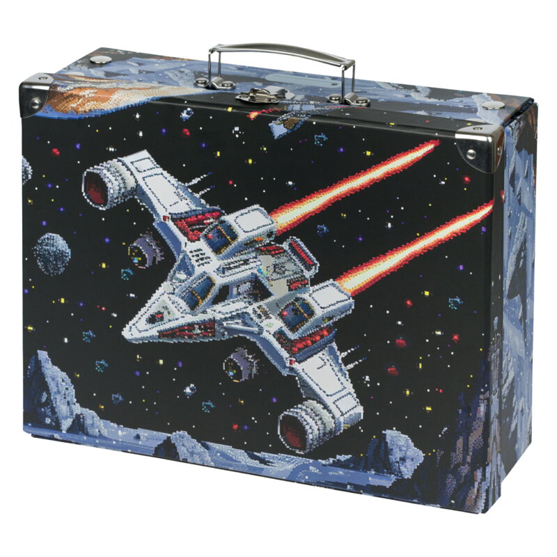 BAAGL Skladací školský kufrík Pixel Space s kovaním BAAGL Skladací školský kufrík Pixel Space s kovaním
