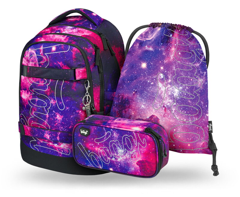 BAAGL SADA 3 Skate Max Galaxy: batoh, peračník, vrecko BAAGL SADA 3 Skate Max Galaxy: batoh, peračník, vrecko