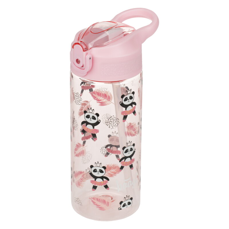 BAAGL Tritanová fľaša na nápoje so slamkou Panda, 500 ml BAAGL Tritanová fľaša na nápoje so slamkou Panda, 500 ml