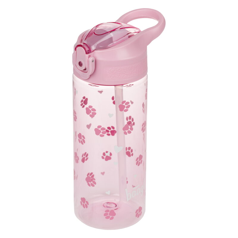 BAAGL Tritanová fľaša na nápoje so slamkou Labky, 500 ml BAAGL Tritanová fľaša na nápoje so slamkou Labky, 500 ml