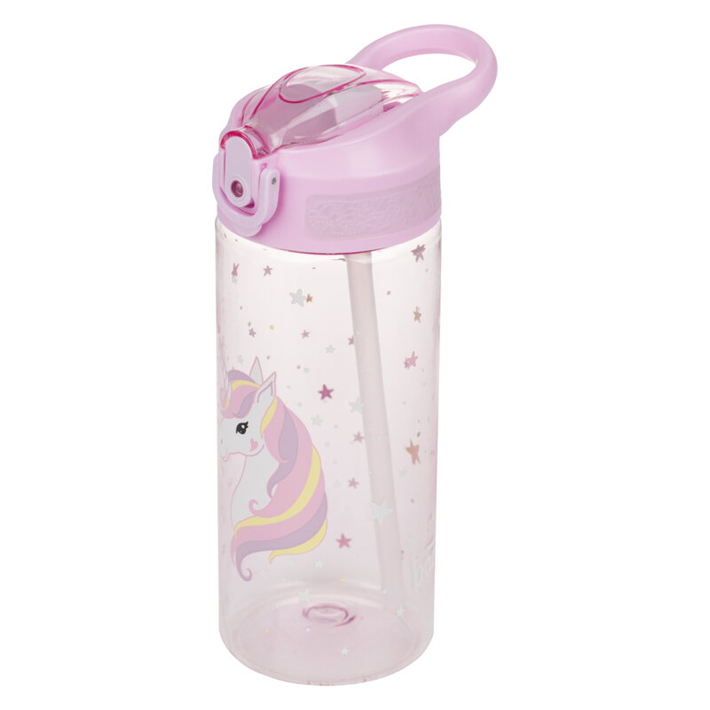 BAAGL Tritanová fľaša na nápoje so slamkou Rainbow Unicorn, 500 ml BAAGL Tritanová fľaša na nápoje so slamkou Rainbow Unicorn, 500 ml