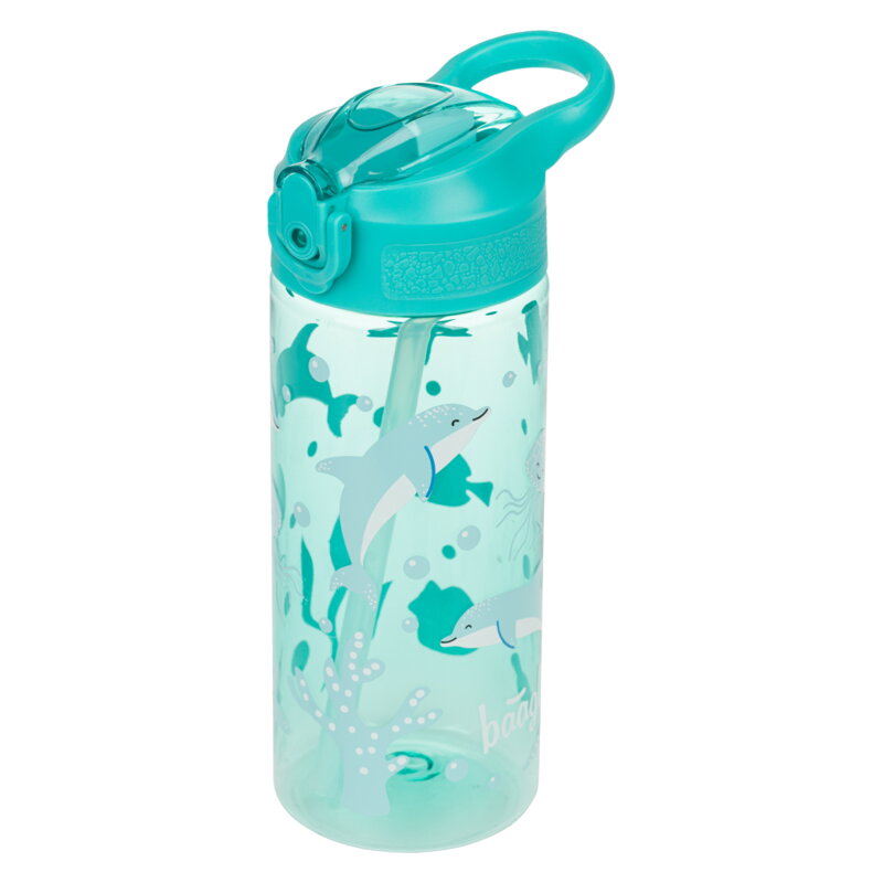 BAAGL Tritanová fľaša na nápoje so slamkou Delfín, 500 ml BAAGL Tritanová fľaša na nápoje so slamkou Delfín, 500 ml