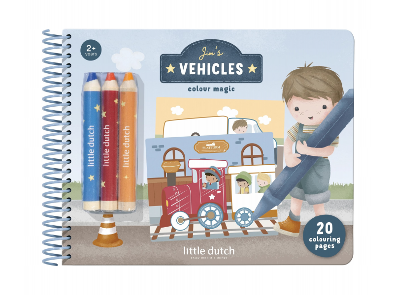Little Dutch Omaľovánky s pastelkami Doprava Jim
