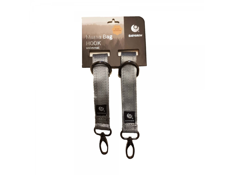 EasyGrow Úchyty pro zavěšení tašky na kočárek Grey