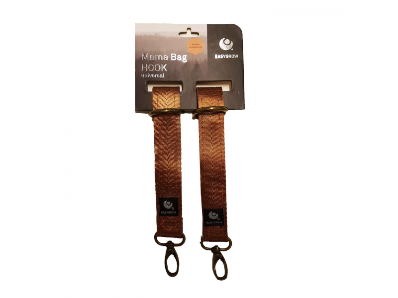 EasyGrow Úchyty pro zavěšení tašky na kočárek Brown