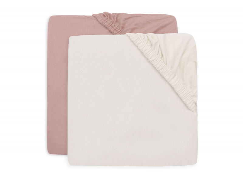 Jollein Napínacia plachta 40/50 x 80/90 cm 2 ks Wild Rose/Ivory