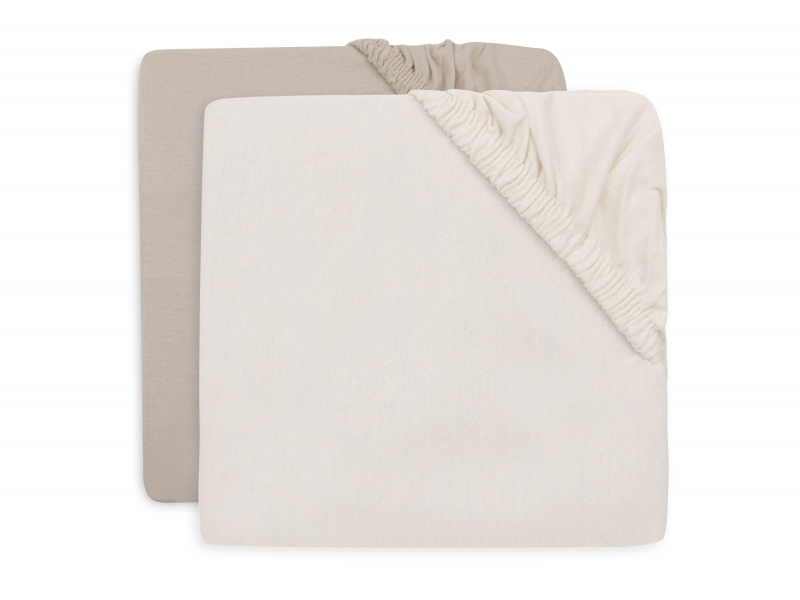 Jollein Napínacia plachta 140/150 x 70/75 cm 2 ks Oatmeal/Sand