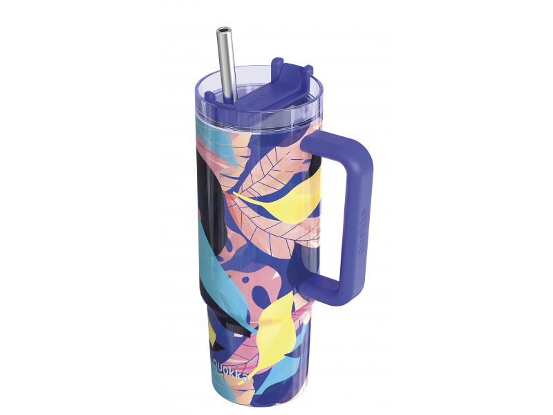 Quokka Nerezový termohrnček so slamkou Vibe Midnight Forest 880 ml