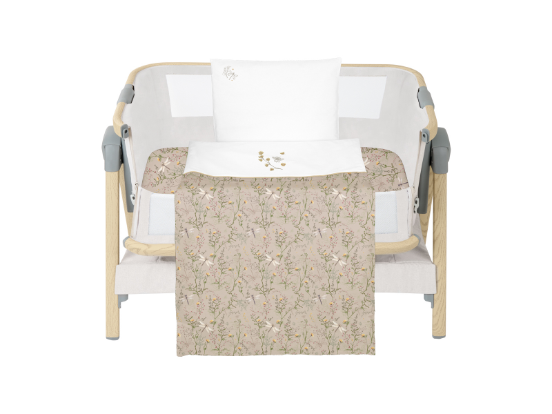 KikkaBoo Posteľná sada s obliečkami 3ks do postieľky 50x85 cm Secret Garden Beige