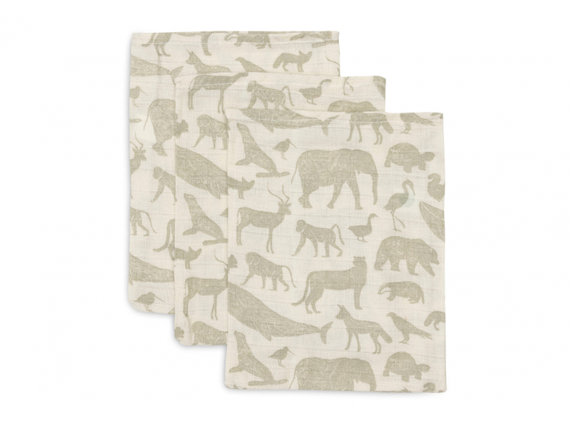 Jollein Žinky 3 ks Animals Olive Green Jollein Žinky 3 ks Animals Olive Green